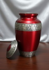 URN Funeral Cremation Aluminum Memorial Urns w/Velvet Bag  Keepsake Urns In Red