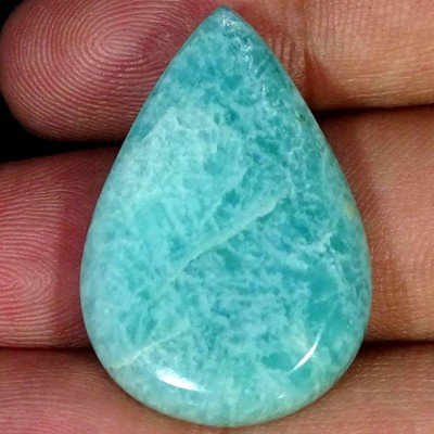 43.00Cts 100% Natural Amazonite Pear Cabochon Gemstone 22X34X4MM
