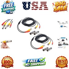 2-Pack 25ft HD Video Power Security Camera Cables Pre-Made All-in-One Extensi...