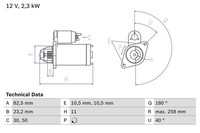 Starter Bosch 0 986 018 290 Anlasser Startmotor