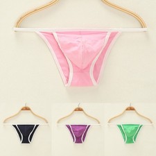 Modern Design Men's Contoured Pouch Tanga String Bikini in Soft Cotton