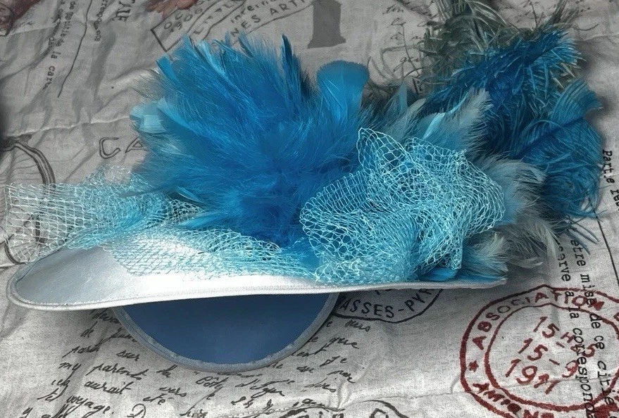 1920-х годов подлинный винтажный Flapper вечеринки шляпа кружева цветами картина колесо солнца шляпа - Изображение 3 из 4