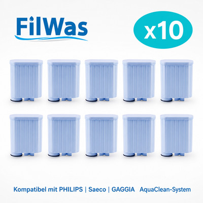 10x FilWas Wasserfilter passend für Gaggia Velasca Prestige