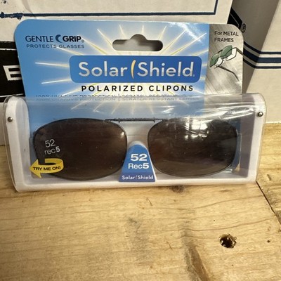 Foster Grant Solar Shield Clip on Sunglasses 52 Rec 5 For Metal Frames BROWN