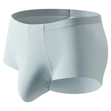 Ice Silk Men's Smooth Absorbent Underwear Solid Color Oversized Mid Rise Briefs