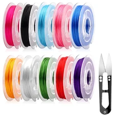 Beading Cord Set 0.8mm 10 Roll Elastic DIY Jewelry Necklace String