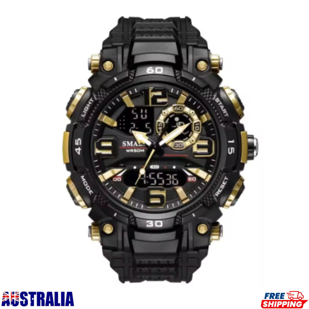 AU Men's Watch Waterproof Sports Military Analog Quartz Digital Wrist Watches