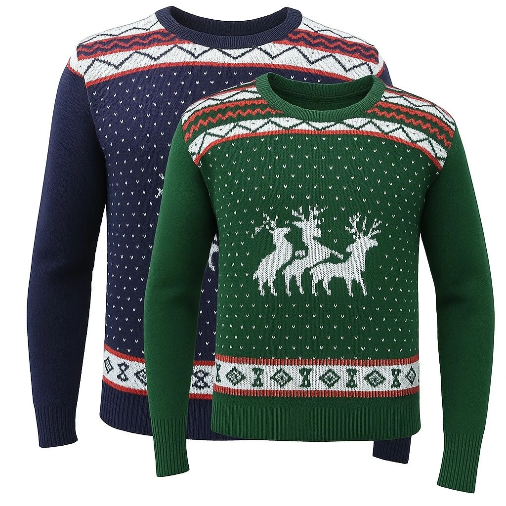 Maglione Rosso Heron Con Jacquard Fair Isle E Jacquard I'm Not A Saint – MC2 Saint Barth - Foto 2