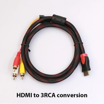 HDMI zu 3RCA Scart Adapter Kabel Audio Video TV Chinch Stecker Cable 1,5m