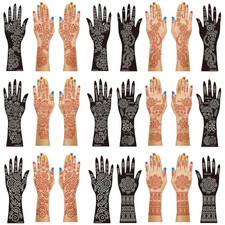 Henna Tattoo Stencil Kit, 12 Sheets Temporary Tattoo Templates for Hand, Forearm