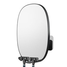 Shower Mirror Fogless for Shaving with Updated Adhesive, Black Without Light