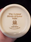 LENOX “BIRDS OF LOVE” VASE  Porcelain 5.5” Gold Trim Limited Edition — photo 6