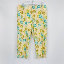 Venezia Pants Women's Size 18 Tan Floral Print