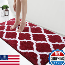 OLANLY 47x24 Microfiber Non-Slip Bath Rug, Soft  Absorbent Bathroom Mat