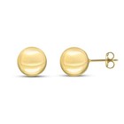 9 Carat Yellow Gold Polished Ball Stud Earrings, 10mm