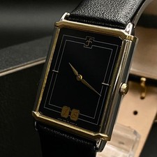 Seiko Square Black Two-Tone Quartz Watch 7430-5630 Japan Vintage 066806