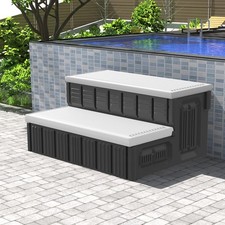 Hot Tub Steps, Outdoor Spa Steps with Storage, Non-Slip  Sturdy Hot Tub Stai...