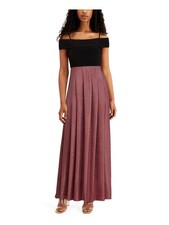 MORGAN & CO Womens Fit + Flare Full-Length Dress Black Evening Juniors 5