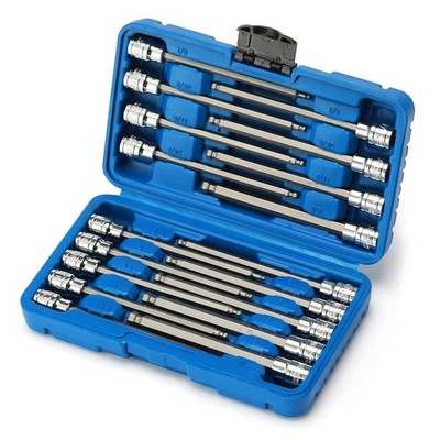 3/8''Drive Extra Long Ball-End Hex Bit Socket Set 18 Piece Allen Socket Set Me...