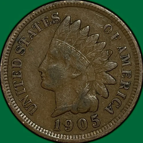 1905 Indian Head Cent Choice Very Fine VF+ Coin #34726