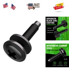 50-Pack 10-32 Rack Screws with Nylon Washers   Durable, Rust-Resistant for Se...