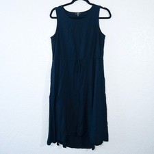 Uniqlo Navy Blue Sleeveless Tie Waist Dress Size Large