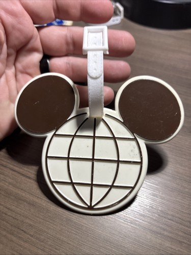 VINTAGE WALT DISNEY WORLD GOLF RESORT Golf Bag Tag Brown Mickey Mouse Ears EUC