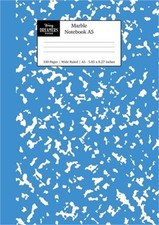 Marble Notebook A5: Blue Marble Wide Ruled Journal Paperback or Softback 