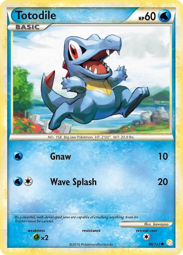 2010 Pokemon: HeartGold SoulSilver - Totodile (#86/123, Common, Lightly Played)