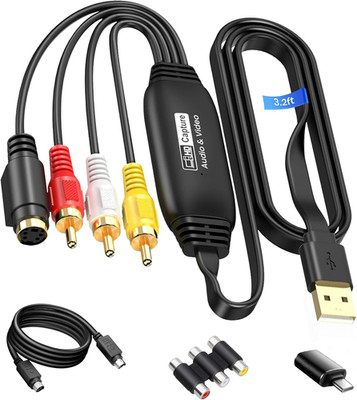 VHS to Digital Converter USB 2.0 Video Capture Card for Windows and Mac