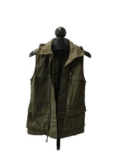 Love Tree Green Hooded Sleeveless Vest Jacket Cargo Pockets Size Medium