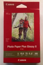 Canon Photo Paper Plus Glossy II 4x6 10.6 100 Sheets PP-301 New (c)