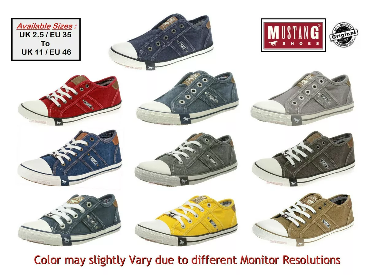 Mustang Sneakers Low Top Slip On Lace up Canvas Trainers Casual Shoes Unisex