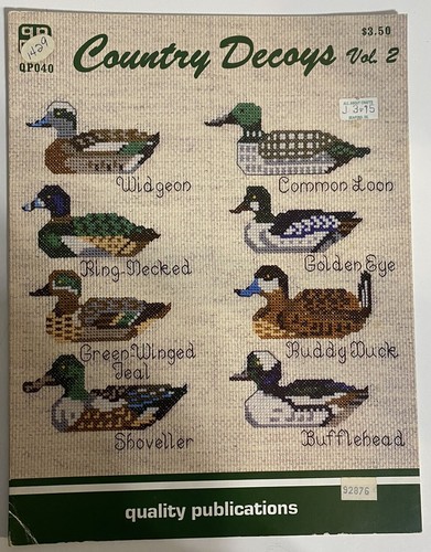 Quality Publications COUNTRY DECOYS VOL. 2 Cross Stitch Charts/Leaflet QP040