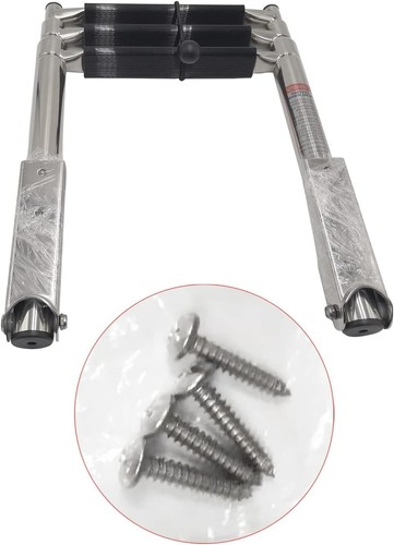 Huang-Made 3 Step Stainless Steel Boat Ladder Marine Boat Telescoping Boarding - Imagen 5 de 9