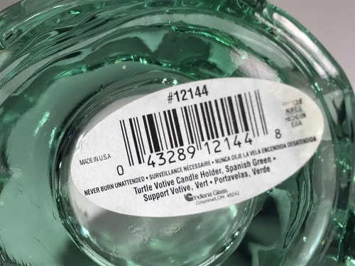 Vintage Indiana Glass Turtle Candle Holder Votive or Tealight Spanish Green - Picture 12 of 12