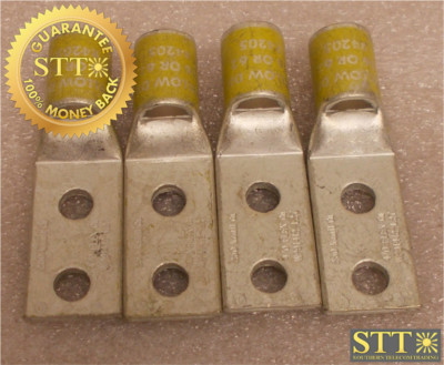 WP91412-L27 LUCENT COMP LUG 3/8'' BOLT 2 HOLE 1'' SPACING YELLOW (LOT OF 4) NEW