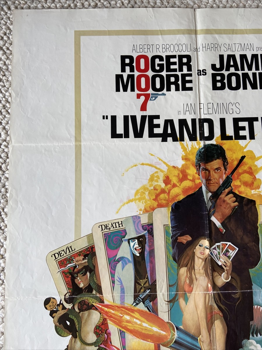 LIVE AND LET DIE 1973 JAMES BOND 007 ORIGINAL MOVIE POSTER 27 X 41