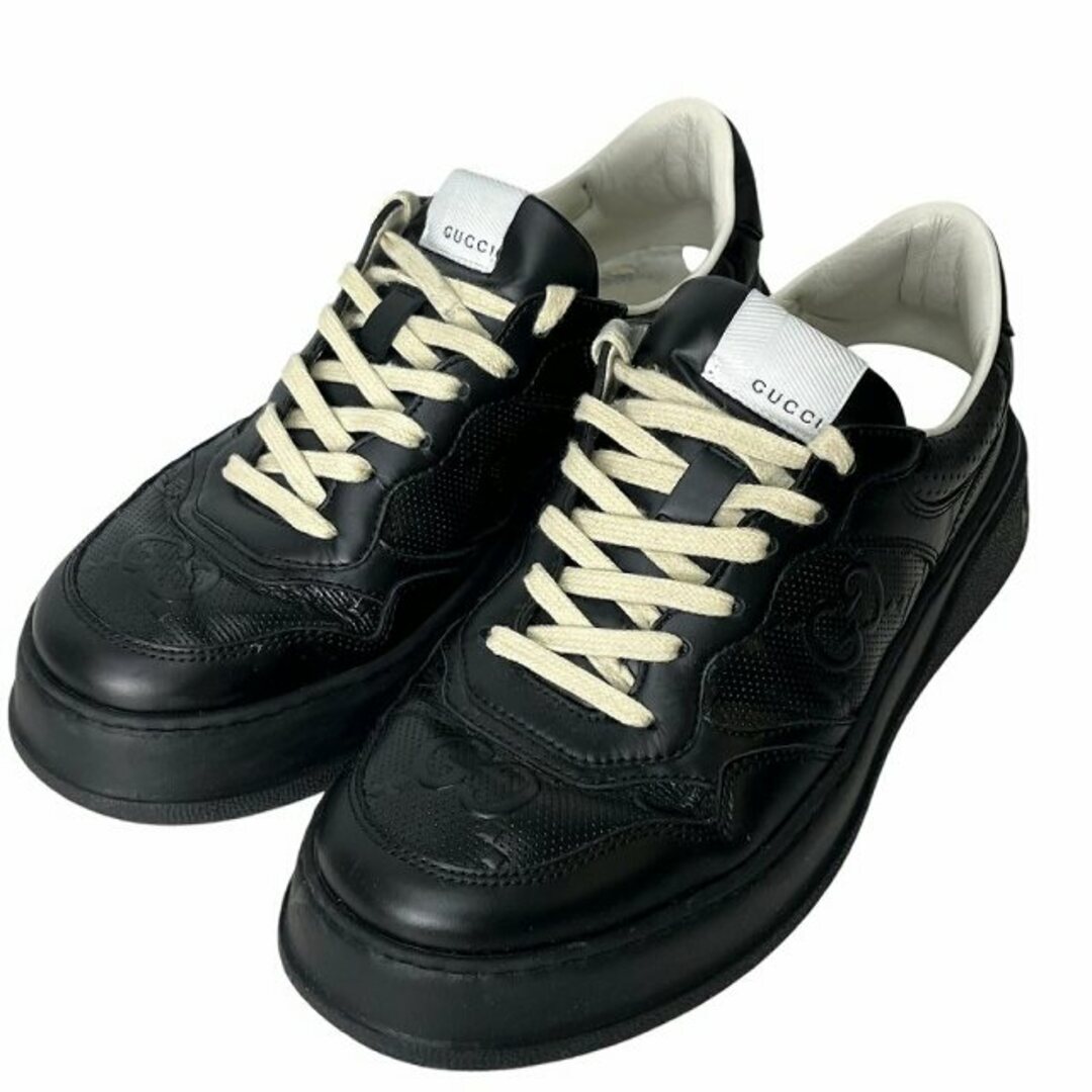 Gucci GG Mark Embossed Leather Low Top Sneakers 6 Black Gucci GG Mark Embossed Leather Low Top Sneakers 6 Black
