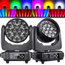 2PCS LED 19x15w RGBW ZOOM Moving Head wash beam light for dj disco stage light
