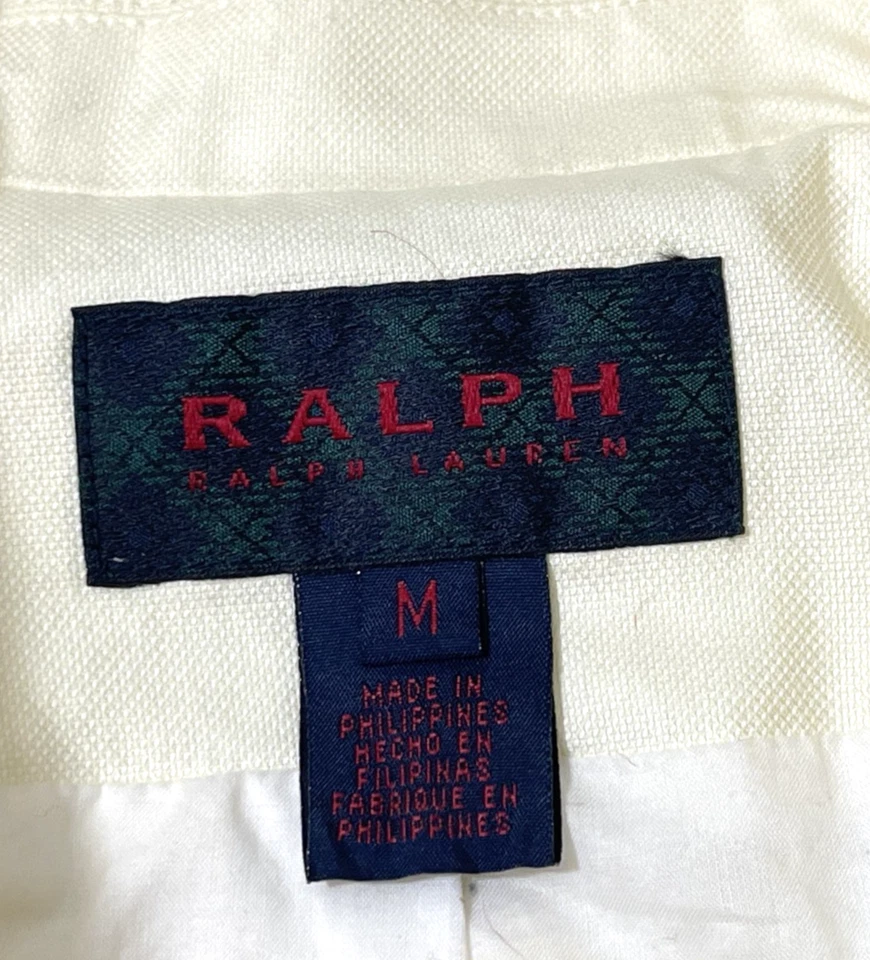 Ralph Lauren Mujer Traje Chaqueta Pantalones Amarillo Mantequilla Dinero Antiguo Algodón M/12 Foto 2 de 4