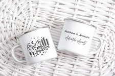 Personalised Engagement Gift for Couples Adventure Awaits Camping Mugs Travel