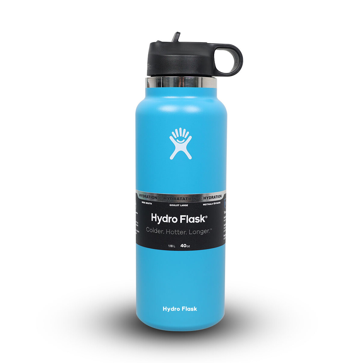 Hydro Flask 40 Oz Water Bottle Wide Mouth Straw Lid