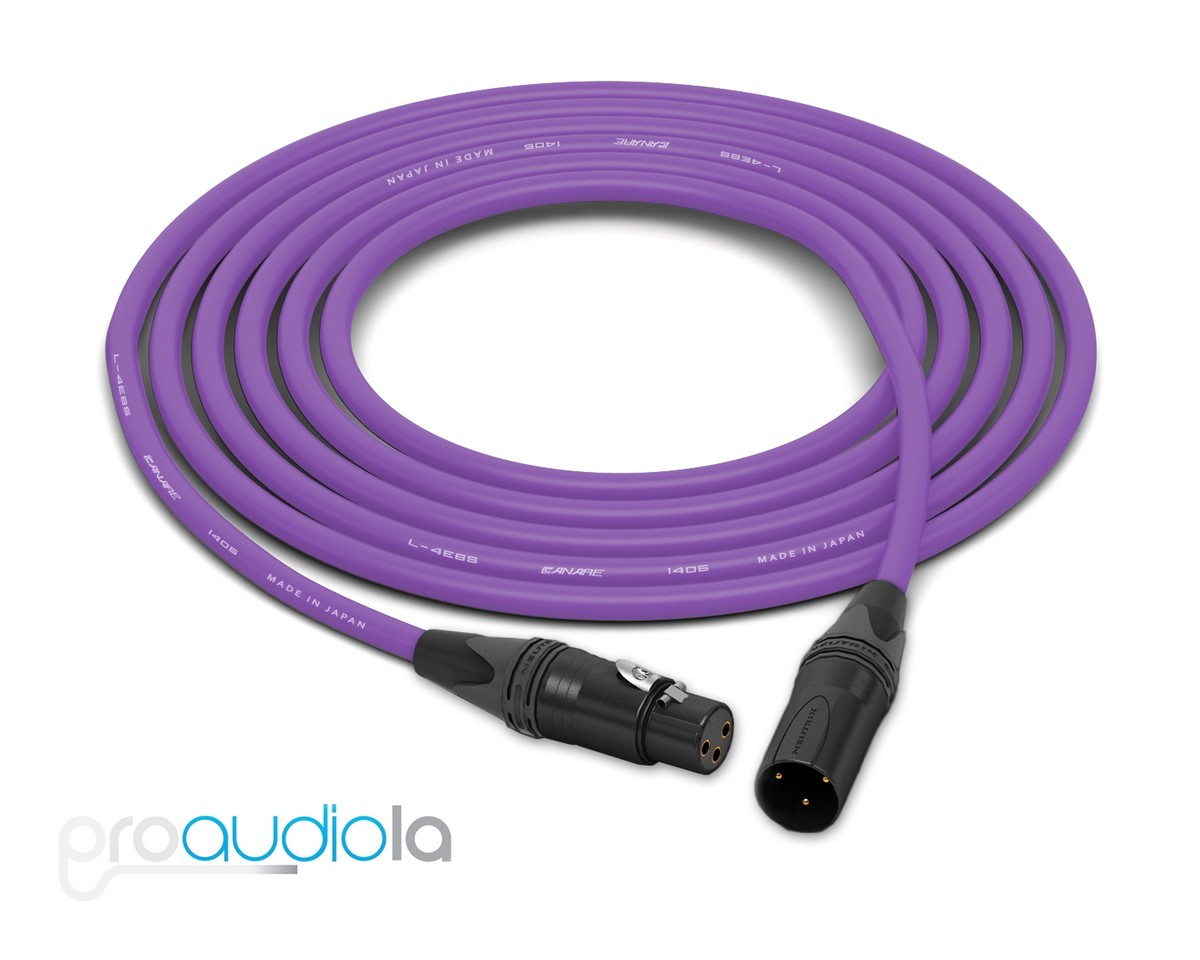 Canare Quad Cable L-4E6S | Neutrik Gold XLR-F XLR-M | Purple 10