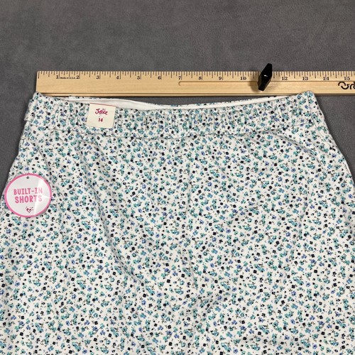 Justice Girls Skort Size 14 White Floral Print Faux Wrap Built in Shorts Stretch - Picture 6 of 9