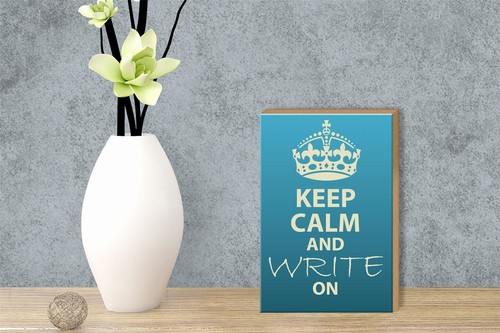 Holzschild Spruch 12x18 cm Keep Calm and write on Deko Schild wooden sign - Picture 4 of 5