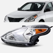 For 2015-2019 Nissan Versa Sedan Halogen Type Headlight Headlamp Chrome Left