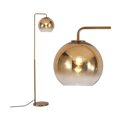 KCO Lighting Contemporary Gradient Gold Floor Lamp Glass Globe LED Standing L...