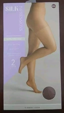 Silk Impressions Pantyhose 2 Pack 2XL Cocoa 15 Denier Ultra Fine Sheer