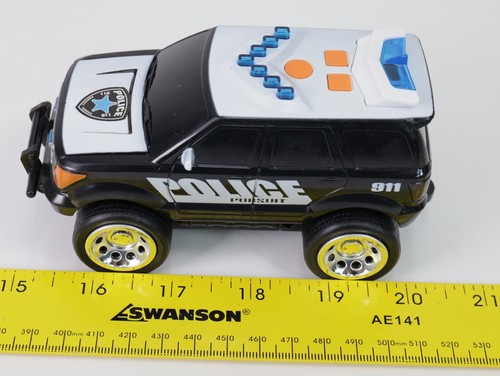 Maxx Action Police Pursuit SUV Sound & Lights Black & White Friction Drive Siren - Picture 7 of 7